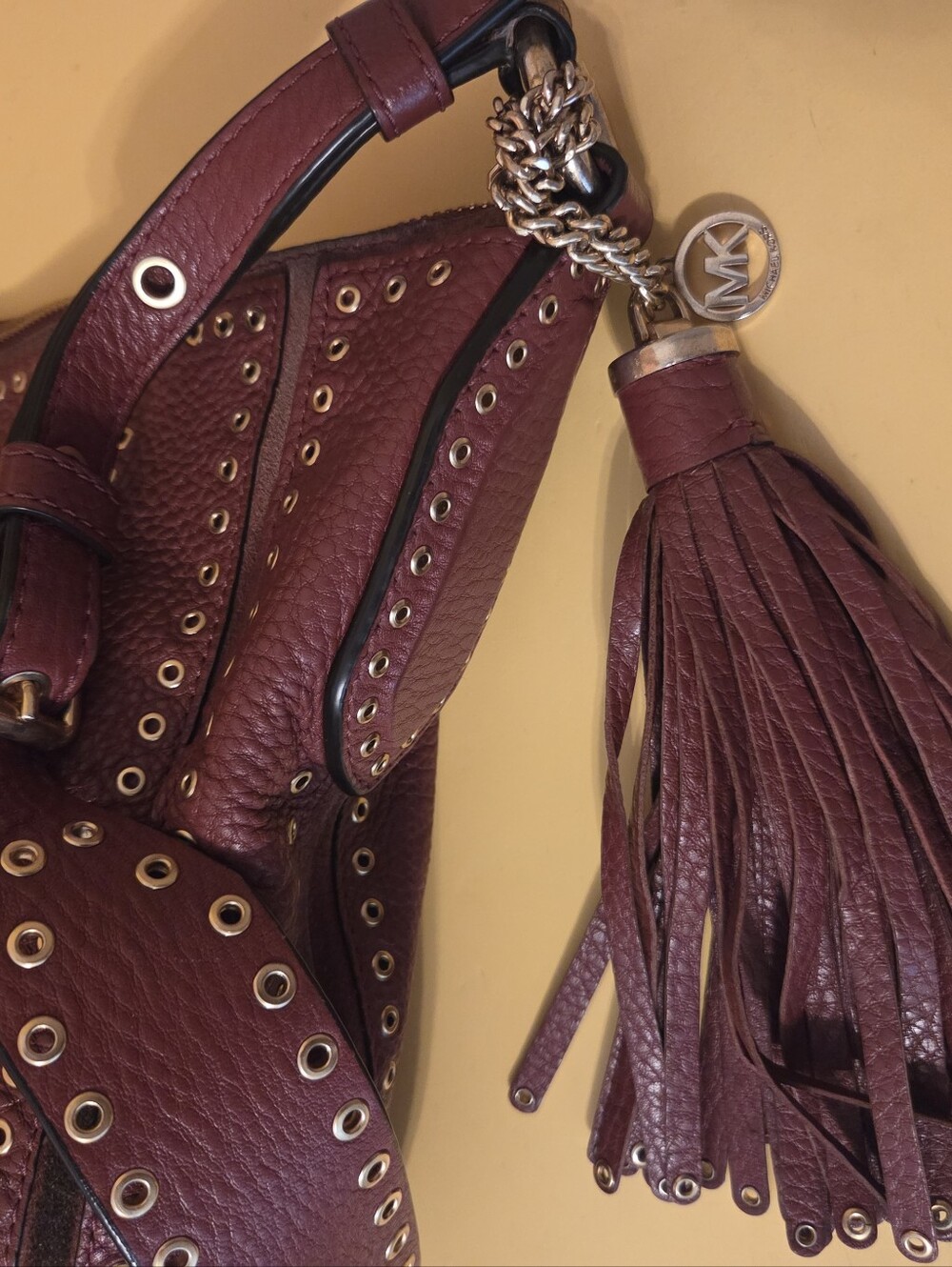 Michael Kors Brooklyn Leather Grommet Shoulder Bag - Picture 4 of 11